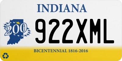 IN license plate 922XML