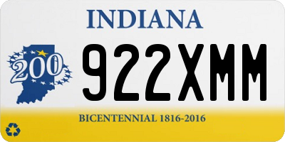 IN license plate 922XMM