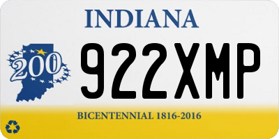 IN license plate 922XMP