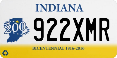 IN license plate 922XMR
