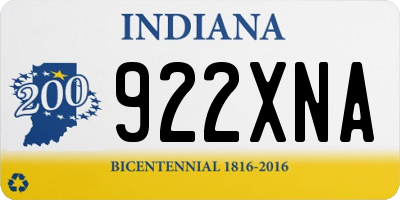IN license plate 922XNA