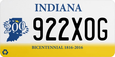 IN license plate 922XOG