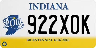 IN license plate 922XOK