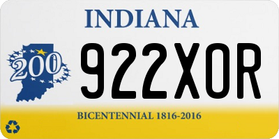 IN license plate 922XOR
