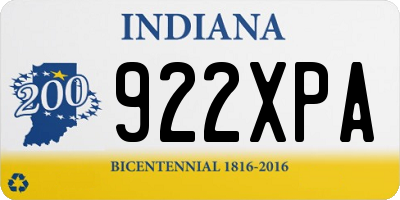 IN license plate 922XPA