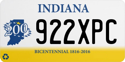 IN license plate 922XPC