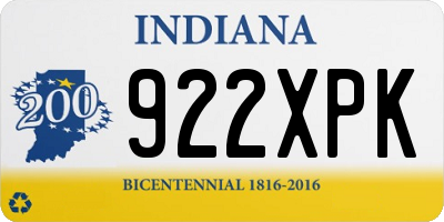 IN license plate 922XPK