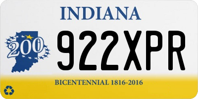 IN license plate 922XPR