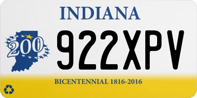 IN license plate 922XPV