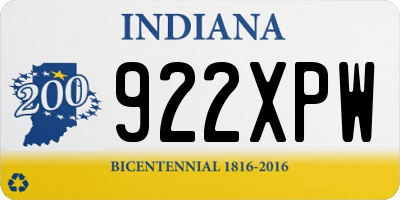 IN license plate 922XPW