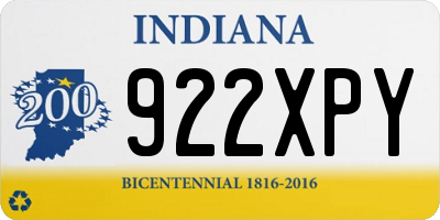 IN license plate 922XPY