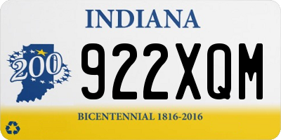 IN license plate 922XQM
