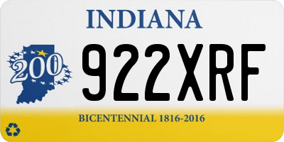 IN license plate 922XRF