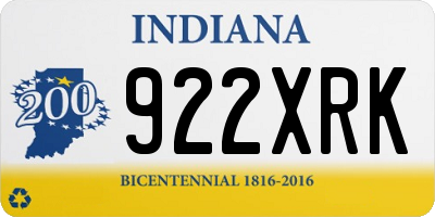 IN license plate 922XRK