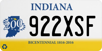 IN license plate 922XSF