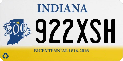 IN license plate 922XSH