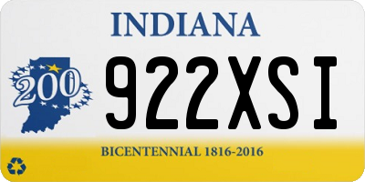 IN license plate 922XSI