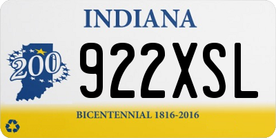 IN license plate 922XSL