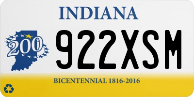 IN license plate 922XSM