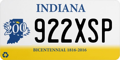 IN license plate 922XSP