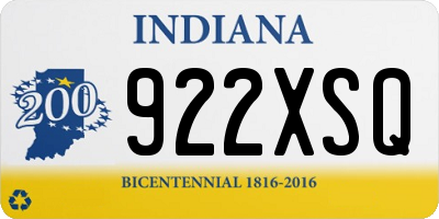 IN license plate 922XSQ