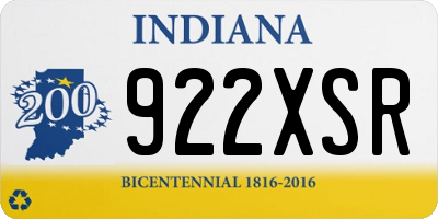 IN license plate 922XSR