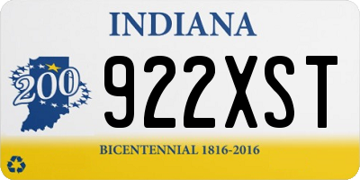 IN license plate 922XST