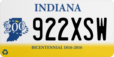 IN license plate 922XSW