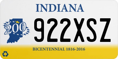 IN license plate 922XSZ