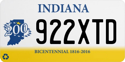 IN license plate 922XTD
