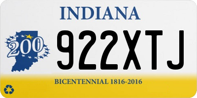 IN license plate 922XTJ