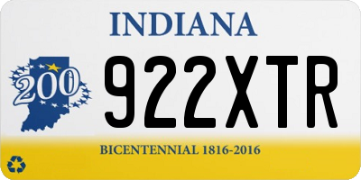 IN license plate 922XTR