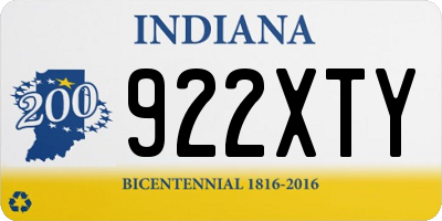 IN license plate 922XTY