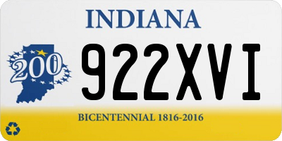 IN license plate 922XVI