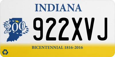 IN license plate 922XVJ