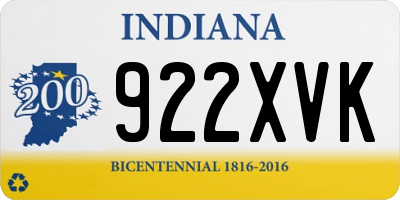 IN license plate 922XVK