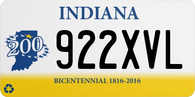 IN license plate 922XVL