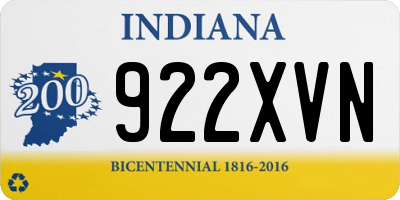 IN license plate 922XVN