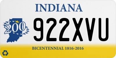 IN license plate 922XVU