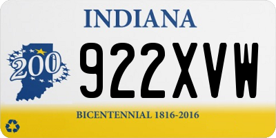 IN license plate 922XVW