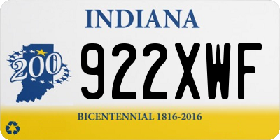IN license plate 922XWF