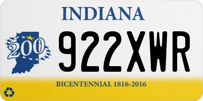 IN license plate 922XWR