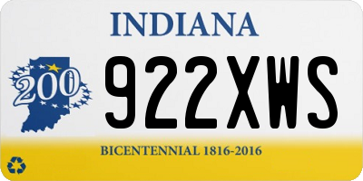 IN license plate 922XWS