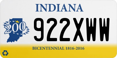 IN license plate 922XWW