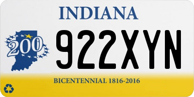 IN license plate 922XYN