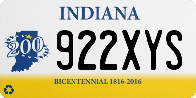 IN license plate 922XYS