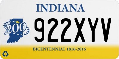 IN license plate 922XYV