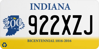 IN license plate 922XZJ