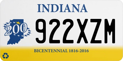 IN license plate 922XZM