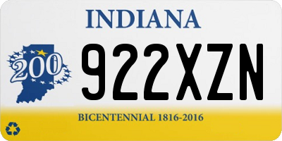 IN license plate 922XZN